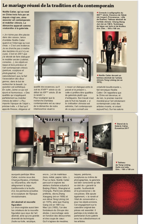 galerie catier art contemporain chinois antiquaires article paris match brussels presse